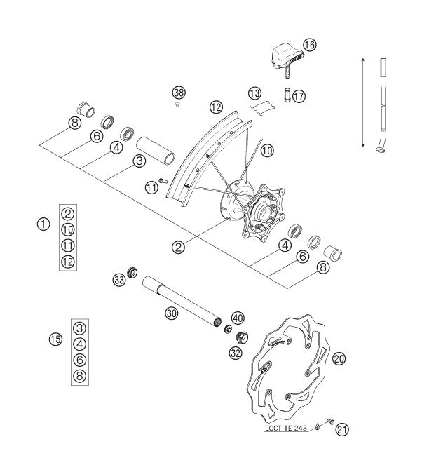 Explosionsgrafik VORDERRAD