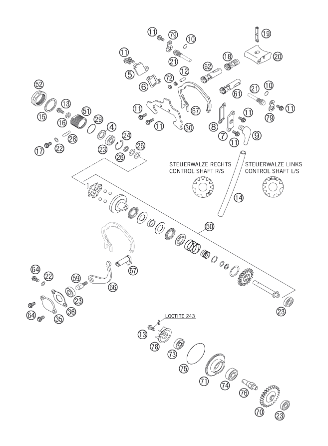 Explosionsgrafik AUSLASSSTEUERUNG