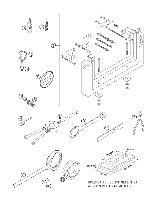 Explosionsgrafik SPEZIALWERKZEUG (Motor)