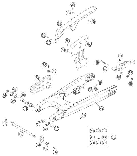 Explosionsgrafik SCHWINGARM