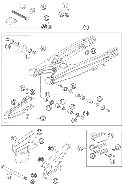 Explosionsgrafik SCHWINGARM
