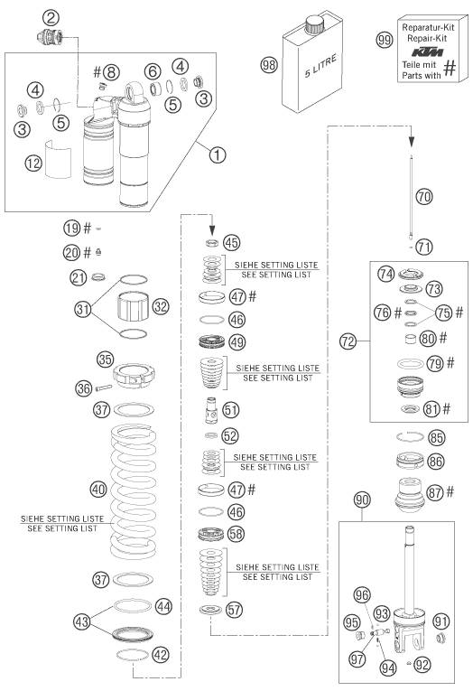 Explosionsgrafik FEDERBEIN ZERLEGT