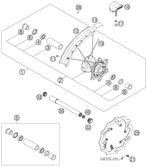 Explosionsgrafik VORDERRAD