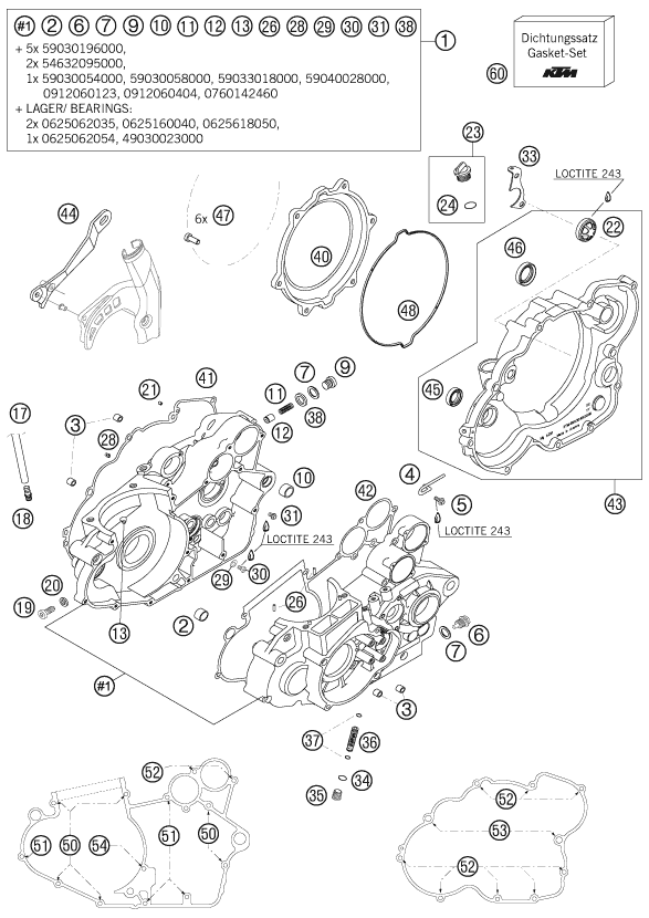 Explosionsgrafik MOTORGEHÄUSE