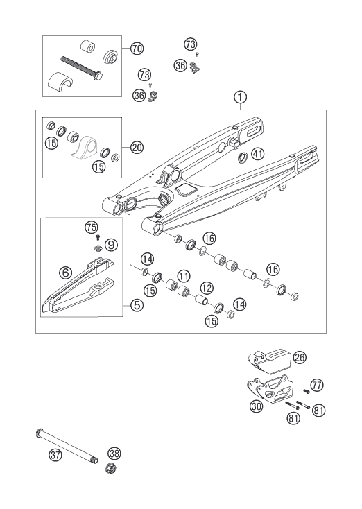 Explosionsgrafik SCHWINGARM