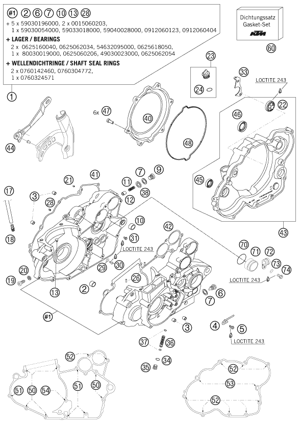 Explosionsgrafik MOTORGEHÄUSE