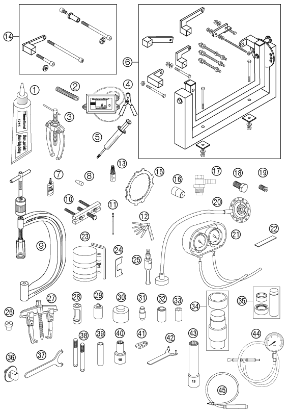 Explosionsgrafik SPEZIALWERKZEUG (Motor)