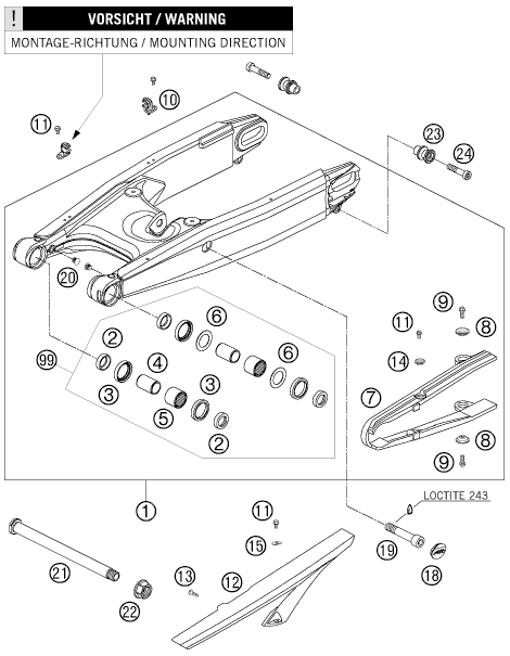 Explosionsgrafik SCHWINGARM