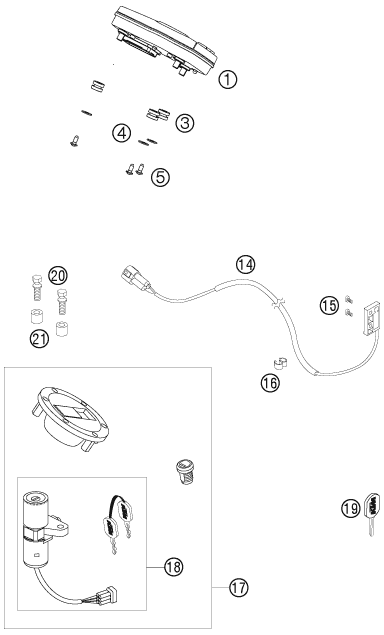 Explosionsgrafik INSTRUMENTE / SCHLOSSSYSTEM