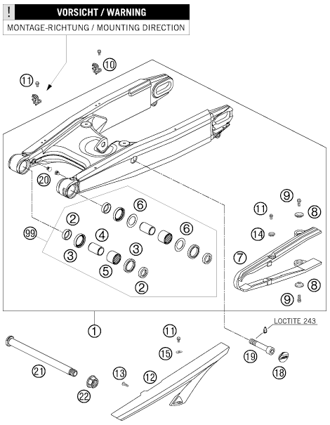 Explosionsgrafik SCHWINGARM