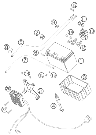 Explosionsgrafik BATTERIE