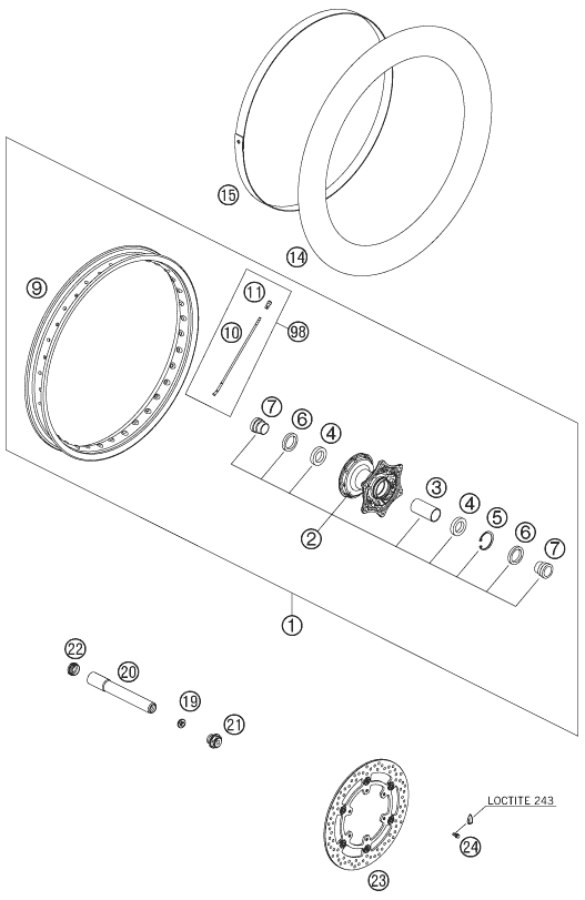 Explosionsgrafik VORDERRAD