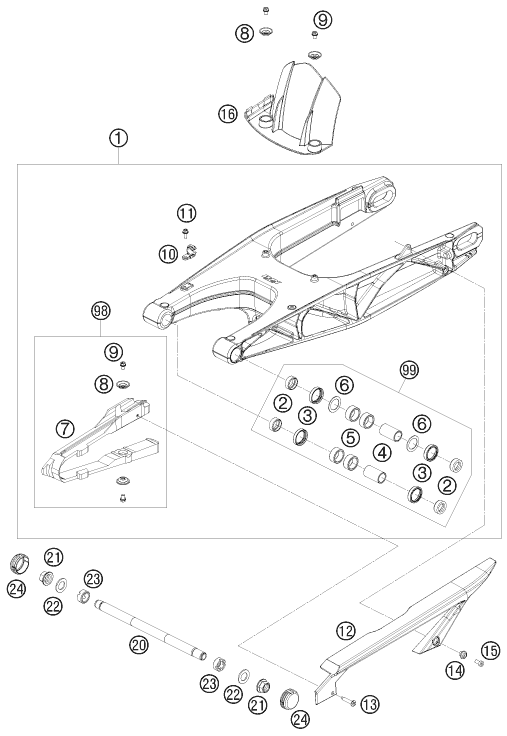 Explosionsgrafik SCHWINGARM