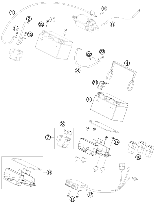 Explosionsgrafik BATTERIE