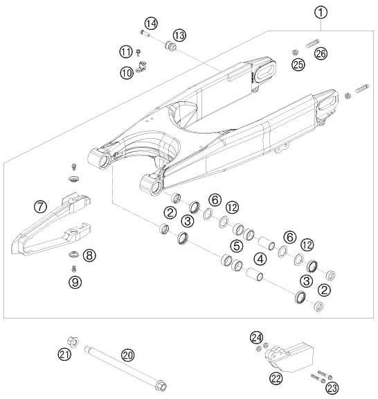 Explosionsgrafik SCHWINGARM