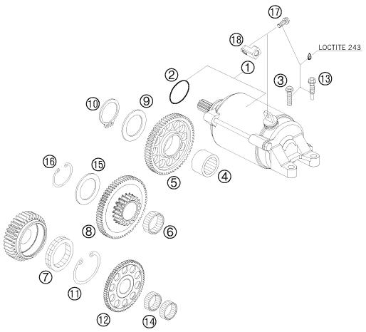 Explosionsgrafik ELEKTROSTARTER