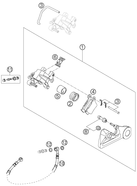 Explosionsgrafik BREMSZANGE HINTEN