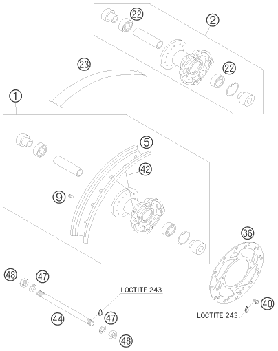 Explosionsgrafik VORDERRAD