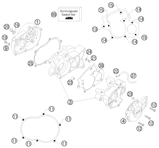 Explosionsgrafik MOTORGEHÄUSE