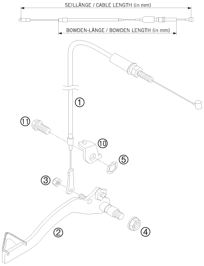 Explosionsgrafik BETÄTIGUNG HINTERBREMSE