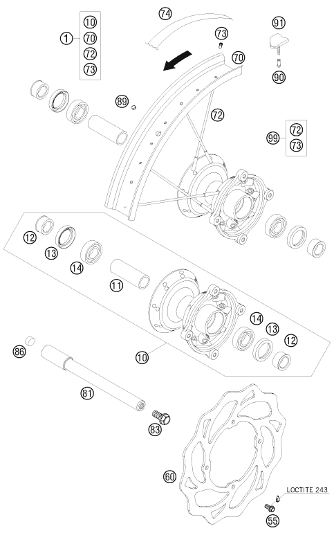 Explosionsgrafik VORDERRAD