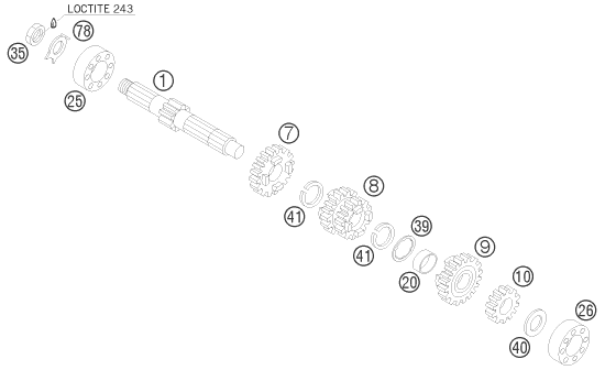 Explosionsgrafik GETRIEBE I - ANTRIEBSWELLE