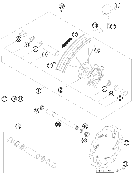 Explosionsgrafik VORDERRAD