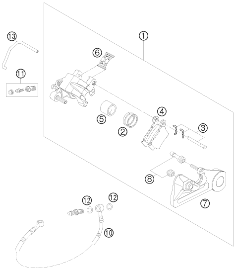 Explosionsgrafik BREMSZANGE HINTEN