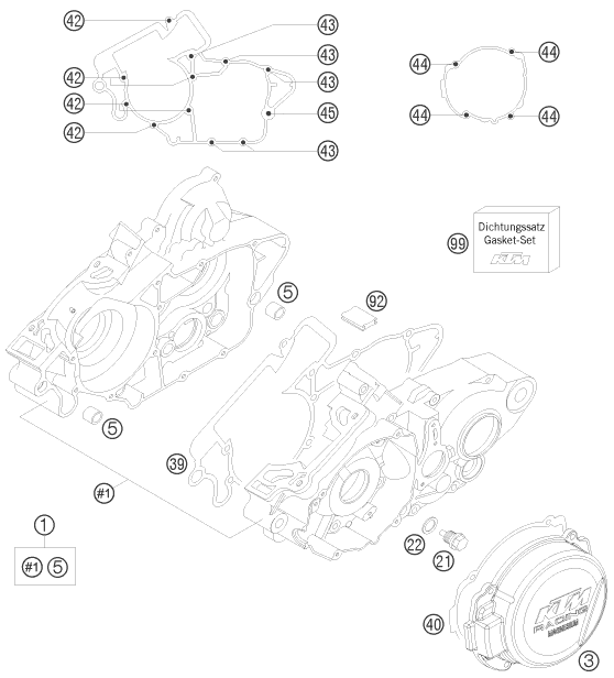 Explosionsgrafik MOTORGEHÄUSE
