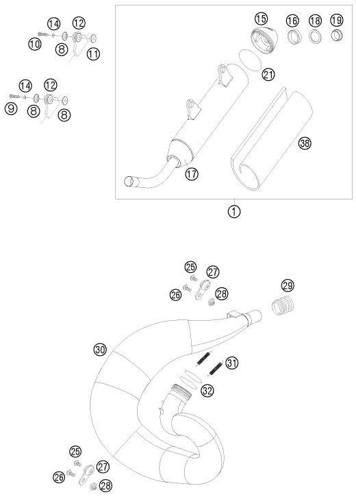 Explosionsgrafik AUSPUFFANLAGE
