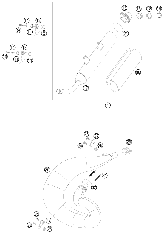 Explosionsgrafik AUSPUFFANLAGE