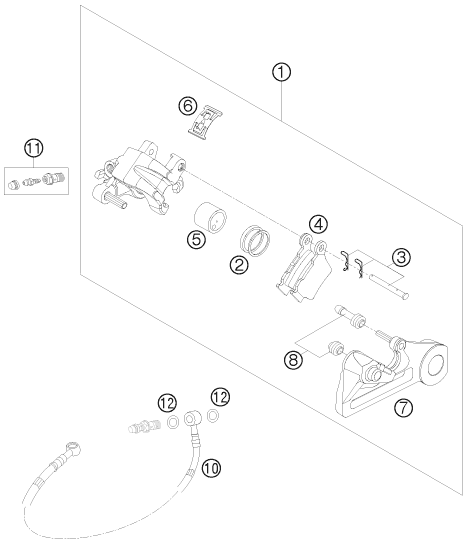 Explosionsgrafik BREMSZANGE HINTEN