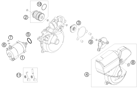 Explosionsgrafik ELEKTROSTARTER