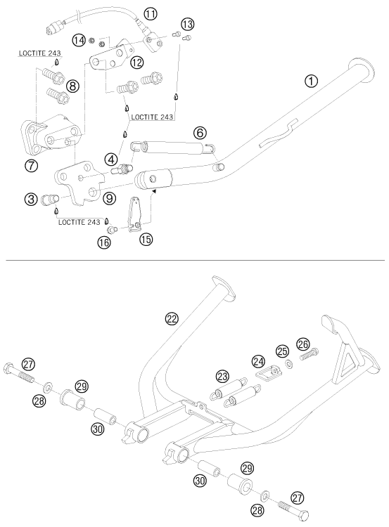 Explosionsgrafik SEITEN- / MITTELSTÄNDER