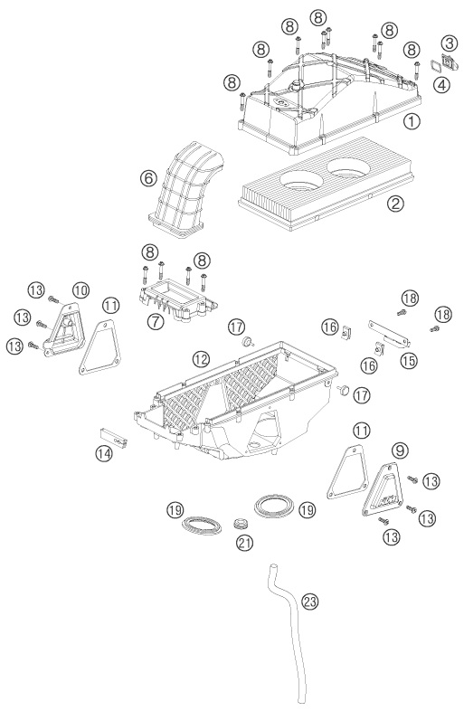 Explosionsgrafik LUFTFILTER