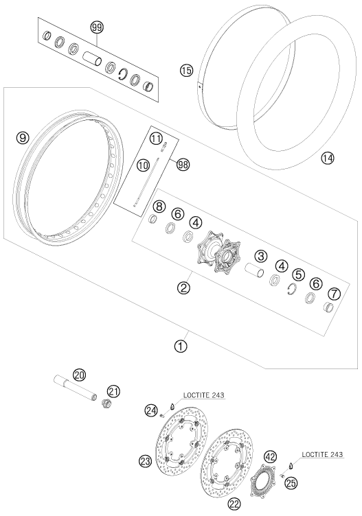Explosionsgrafik VORDERRAD