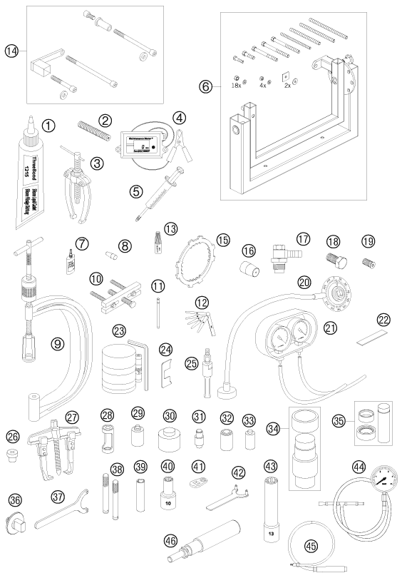 Explosionsgrafik SPEZIALWERKZEUG (Motor)