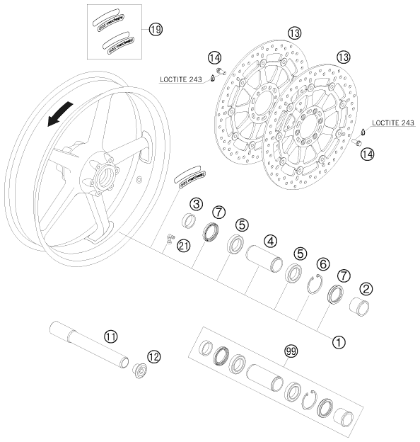 Explosionsgrafik VORDERRAD