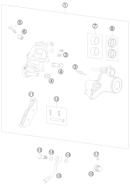 Explosionsgrafik BREMSZANGE HINTEN