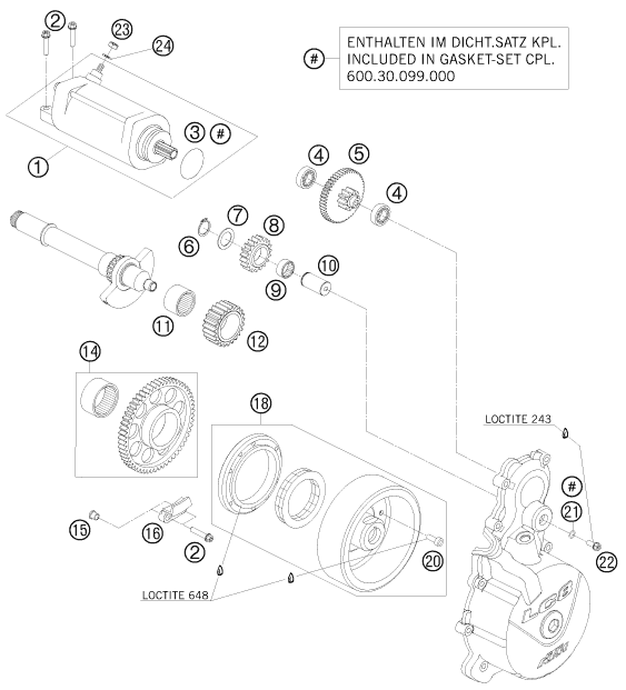 Explosionsgrafik ELEKTROSTARTER