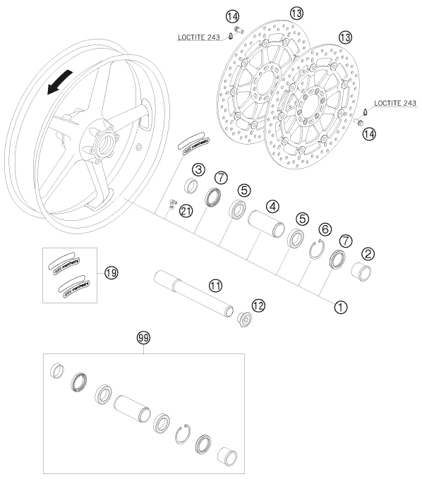 Explosionsgrafik VORDERRAD