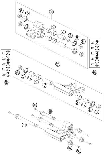 Explosionsgrafik PRO LEVER ANLENKUNG