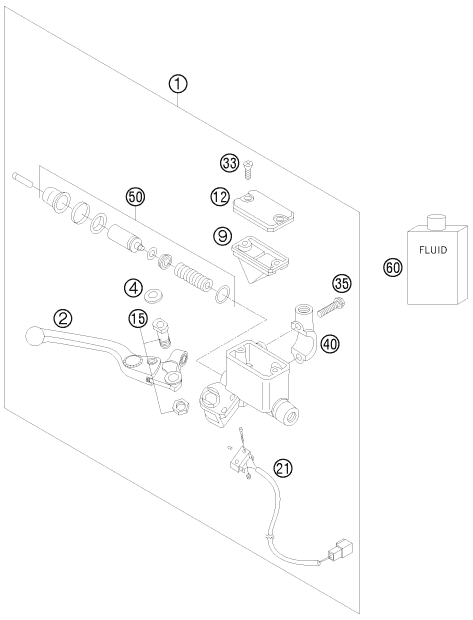 Explosionsgrafik BETÄTIGUNG VORDERBREMSE