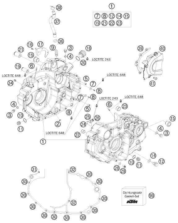 Explosionsgrafik MOTORGEHÄUSE