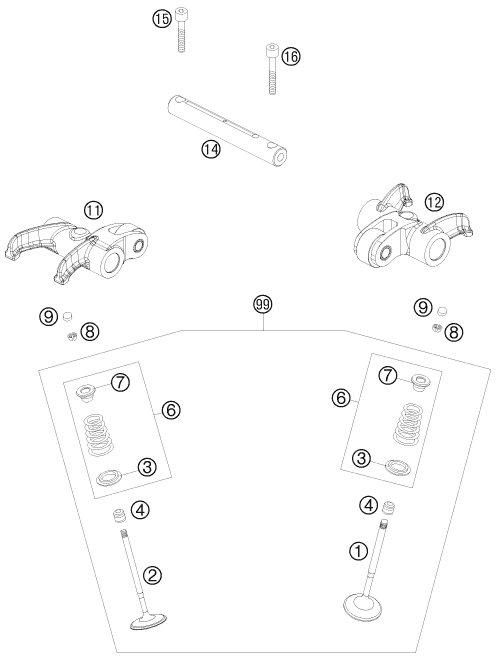 Explosionsgrafik VENTILTRIEB
