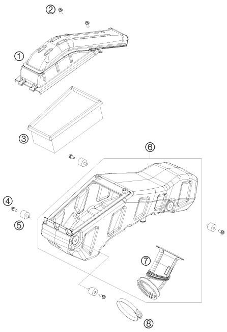 Explosionsgrafik LUFTFILTER