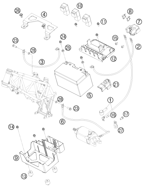 Explosionsgrafik BATTERIE
