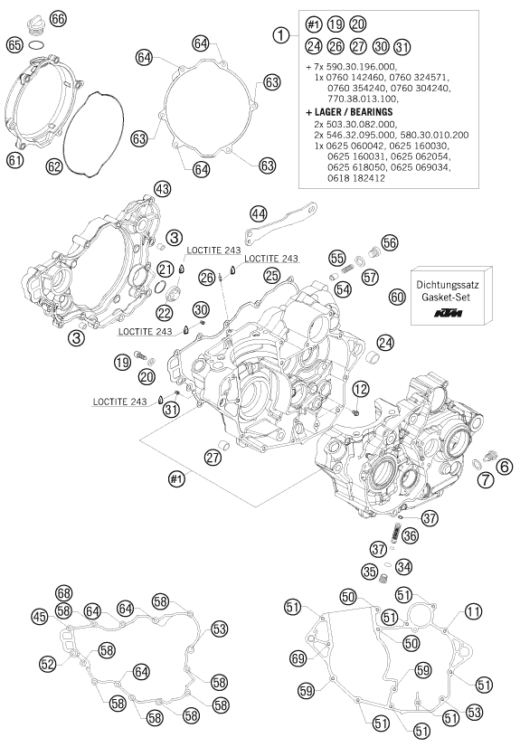Explosionsgrafik MOTORGEHÄUSE