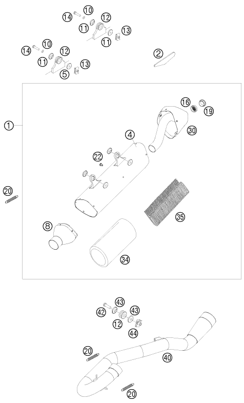 Explosionsgrafik AUSPUFFANLAGE