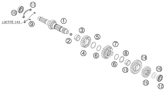 Explosionsgrafik GETRIEBE I - ANTRIEBSWELLE